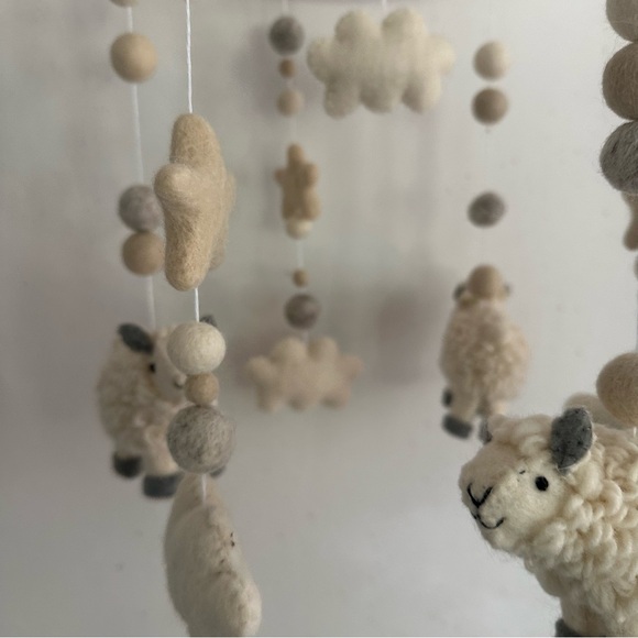 Wool Felt Sheep Baby Mobile - Picture 8 of 9